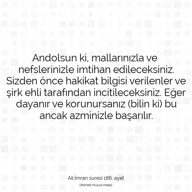 Ayetbul | Kuran Mealleri | Quran | Ali İmran suresi 186. ayet