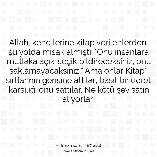 Ayetbul | Kuran Mealleri | Quran | Ali İmran suresi 187. ayet