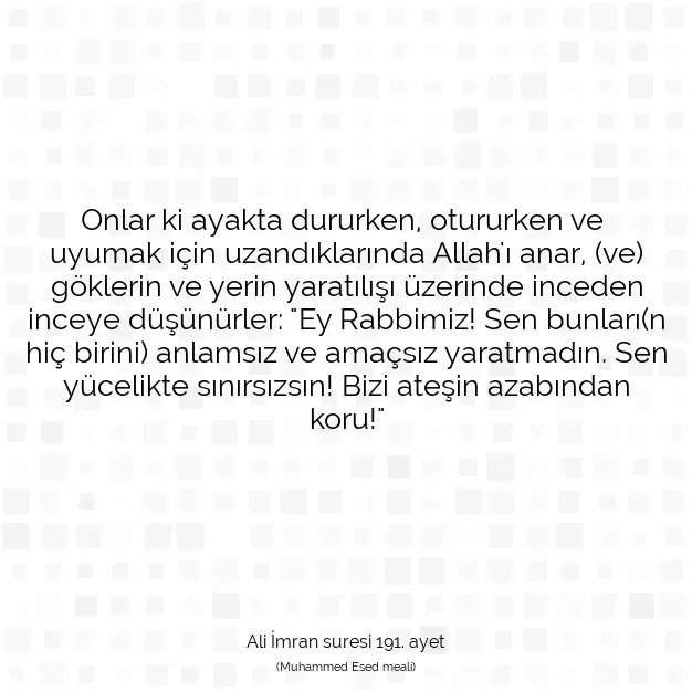 Ayetbul | Kuran Mealleri | Quran | Ali İmran suresi 191. ayet