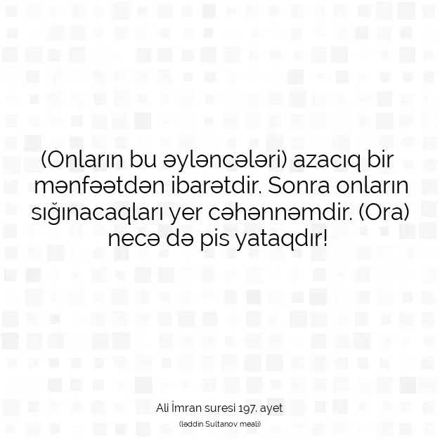 Ayetbul | Kuran Mealleri | Quran | Ali İmran suresi 197. ayet