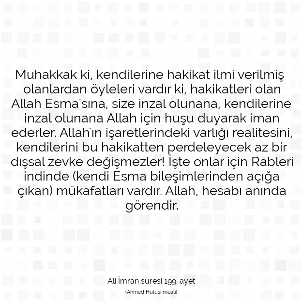 Ayetbul | Kuran Mealleri | Quran | Ali İmran suresi 199. ayet