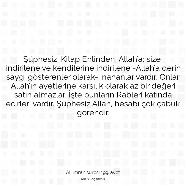 Ayetbul | Kuran Mealleri | Quran | Ali İmran suresi 199. ayet