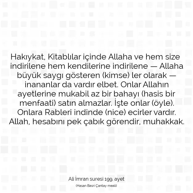 Ayetbul | Kuran Mealleri | Quran | Ali İmran suresi 199. ayet