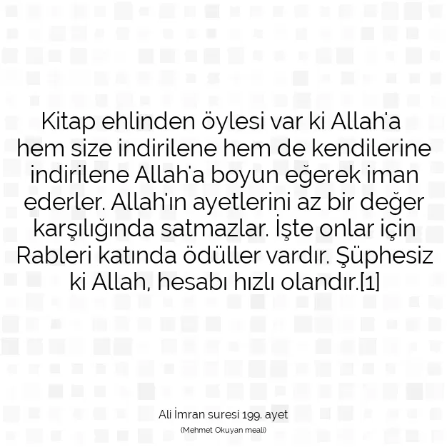 Ayetbul | Kuran Mealleri | Quran | Ali İmran suresi 199. ayet