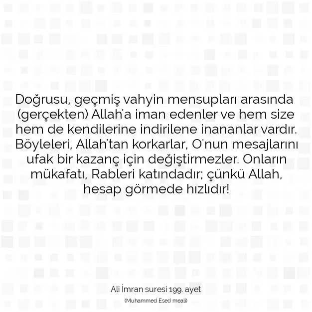 Ayetbul | Kuran Mealleri | Quran | Ali İmran suresi 199. ayet