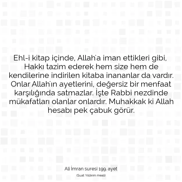 Ayetbul | Kuran Mealleri | Quran | Ali İmran suresi 199. ayet