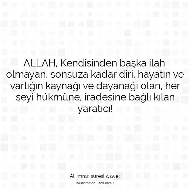 Ayetbul | Kuran Mealleri | Quran | Ali İmran suresi 2. ayet