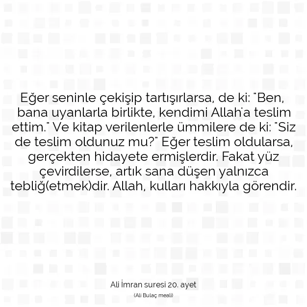 Ayetbul | Kuran Mealleri | Quran | Ali İmran suresi 20. ayet