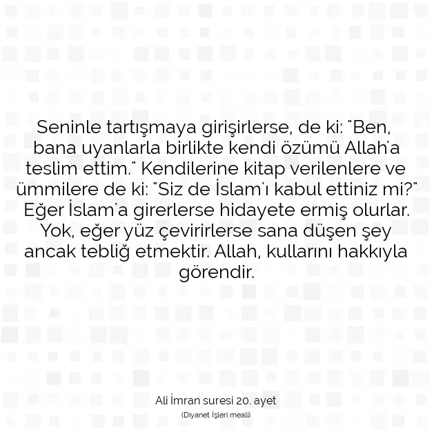 Ayetbul | Kuran Mealleri | Quran | Ali İmran suresi 20. ayet