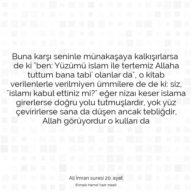 Ayetbul | Kuran Mealleri | Quran | Ali İmran suresi 20. ayet