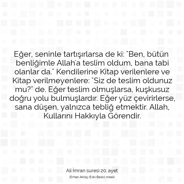 Ayetbul | Kuran Mealleri | Quran | Ali İmran suresi 20. ayet