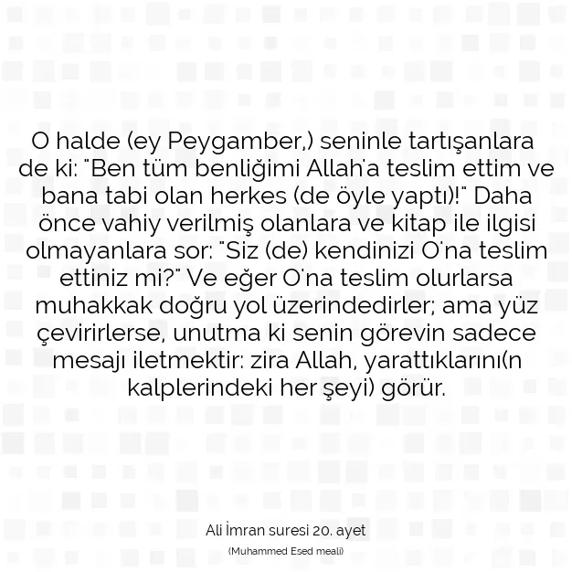 Ayetbul | Kuran Mealleri | Quran | Ali İmran suresi 20. ayet