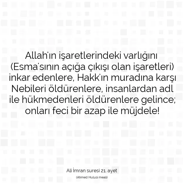 Ayetbul | Kuran Mealleri | Quran | Ali İmran suresi 21. ayet