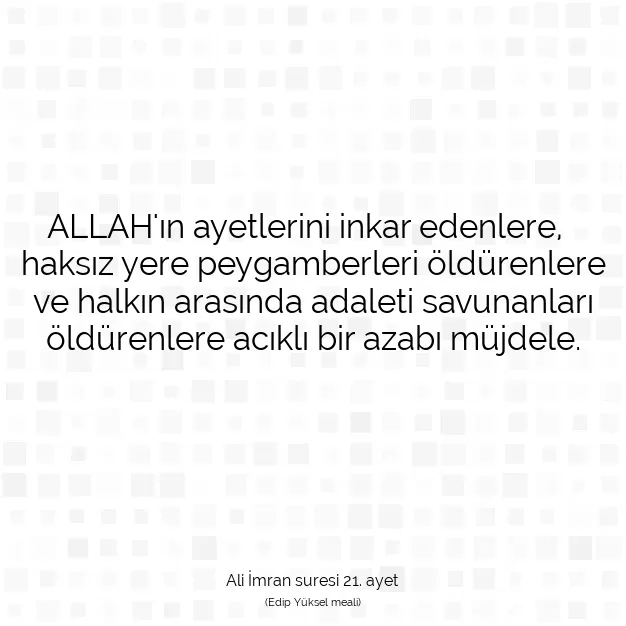 Ayetbul | Kuran Mealleri | Quran | Ali İmran suresi 21. ayet