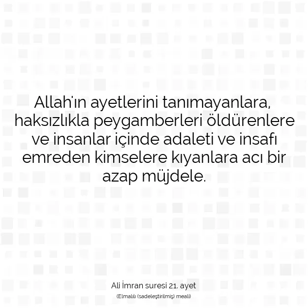 Ayetbul | Kuran Mealleri | Quran | Ali İmran suresi 21. ayet