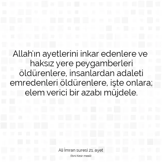 Ayetbul | Kuran Mealleri | Quran | Ali İmran suresi 21. ayet