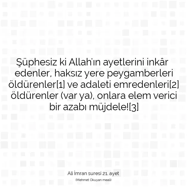 Ayetbul | Kuran Mealleri | Quran | Ali İmran suresi 21. ayet