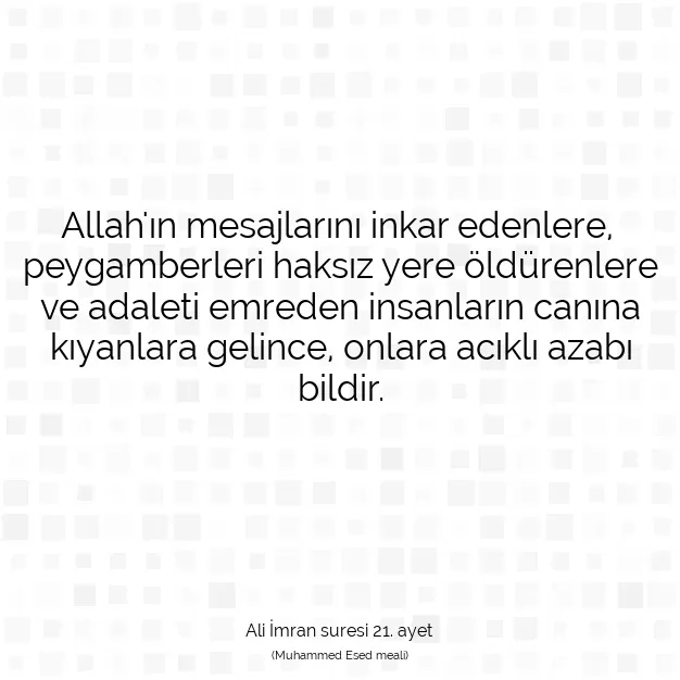 Ayetbul | Kuran Mealleri | Quran | Ali İmran suresi 21. ayet