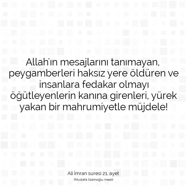 Ayetbul | Kuran Mealleri | Quran | Ali İmran suresi 21. ayet