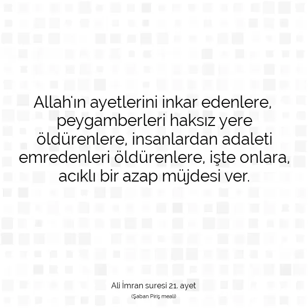 Ayetbul | Kuran Mealleri | Quran | Ali İmran suresi 21. ayet