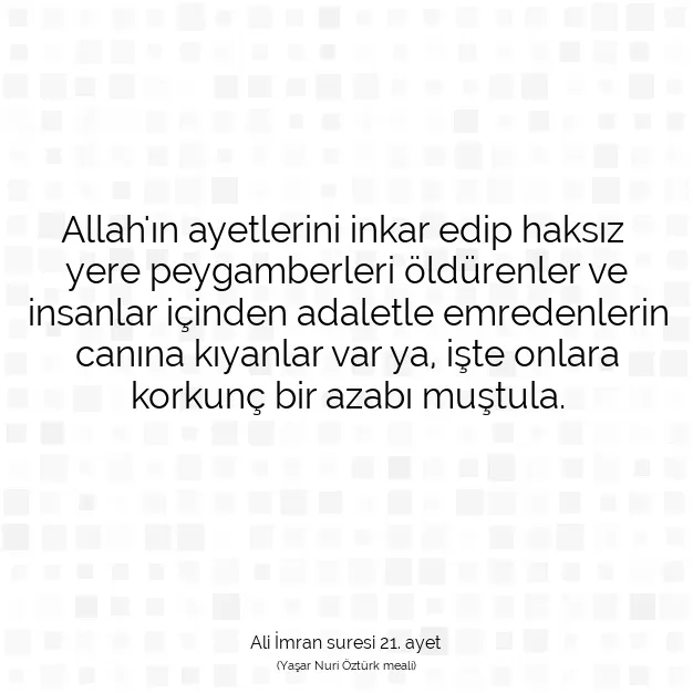 Ayetbul | Kuran Mealleri | Quran | Ali İmran suresi 21. ayet