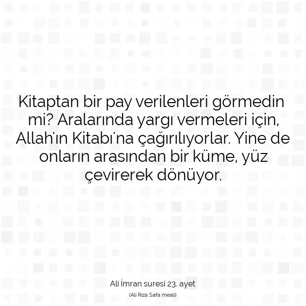 Ayetbul | Kuran Mealleri | Quran | Ali İmran suresi 23. ayet