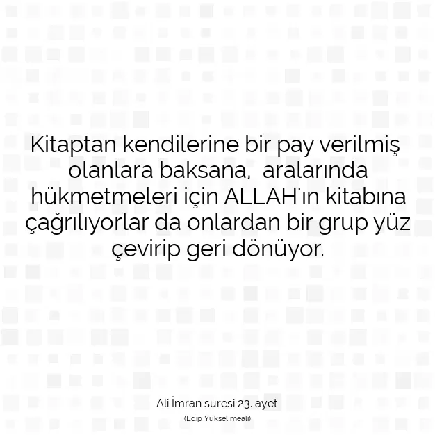 Ayetbul | Kuran Mealleri | Quran | Ali İmran suresi 23. ayet