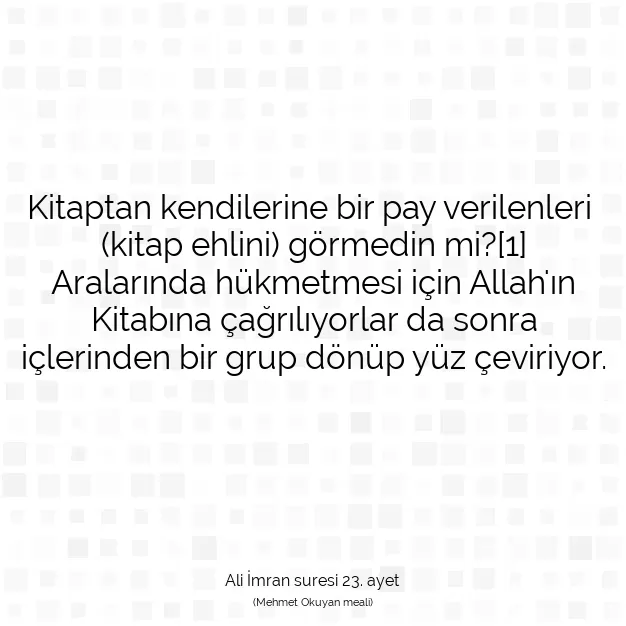 Ayetbul | Kuran Mealleri | Quran | Ali İmran suresi 23. ayet