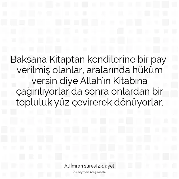 Ayetbul | Kuran Mealleri | Quran | Ali İmran suresi 23. ayet