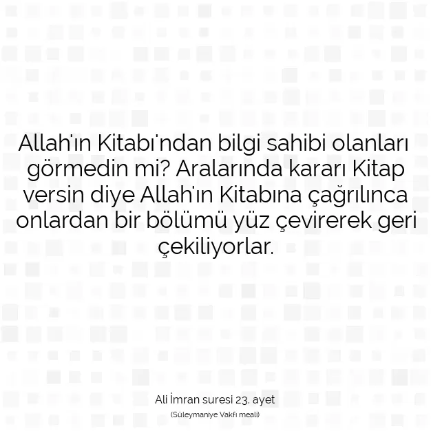 Ayetbul | Kuran Mealleri | Quran | Ali İmran suresi 23. ayet