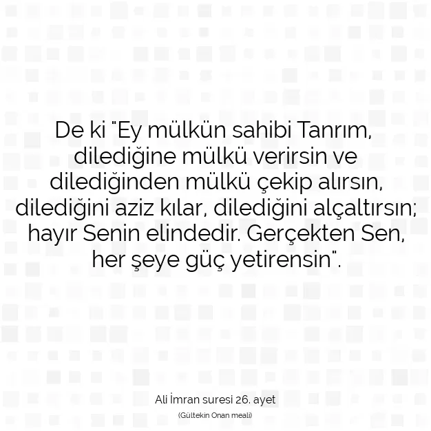 Ayetbul | Kuran Mealleri | Quran | Ali İmran suresi 26. ayet