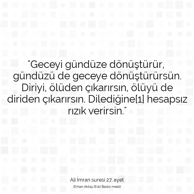 Ayetbul | Kuran Mealleri | Quran | Ali İmran suresi 27. ayet