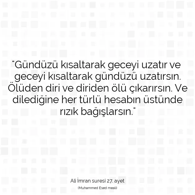 Ayetbul | Kuran Mealleri | Quran | Ali İmran suresi 27. ayet