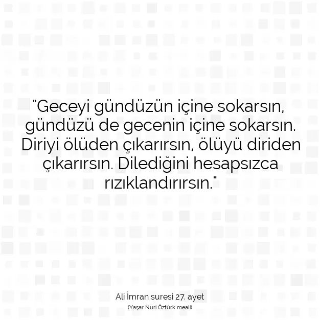 Ayetbul | Kuran Mealleri | Quran | Ali İmran suresi 27. ayet