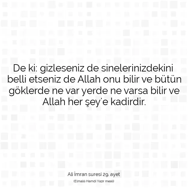 Ayetbul | Kuran Mealleri | Quran | Ali İmran suresi 29. ayet