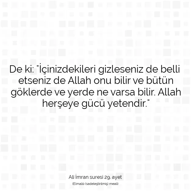 Ayetbul | Kuran Mealleri | Quran | Ali İmran suresi 29. ayet