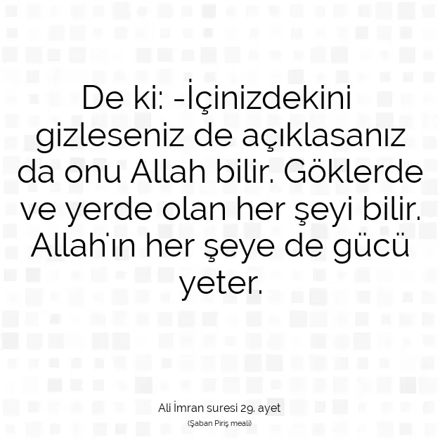 Ayetbul | Kuran Mealleri | Quran | Ali İmran suresi 29. ayet