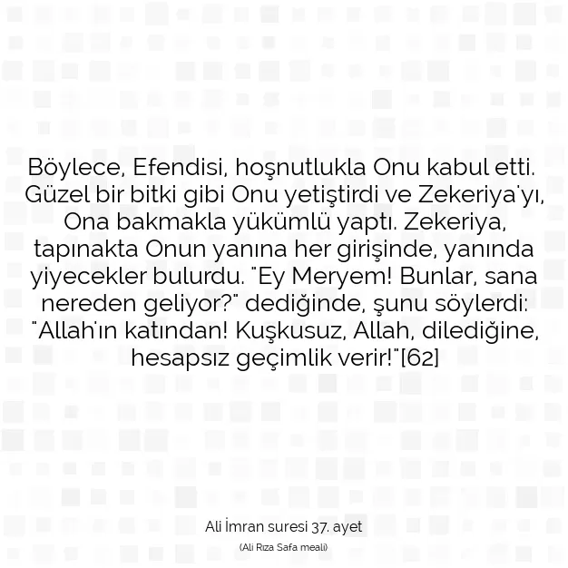 Ayetbul | Kuran Mealleri | Quran | Ali İmran suresi 37. ayet