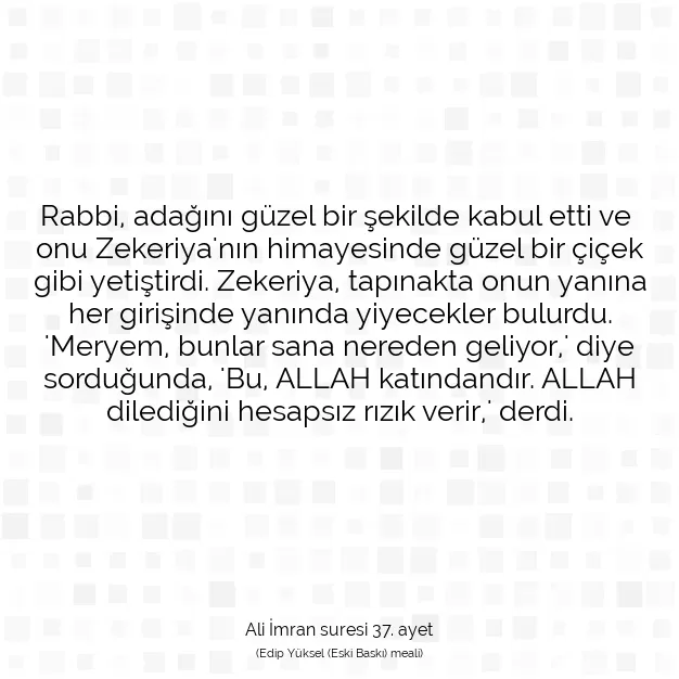 Ayetbul | Kuran Mealleri | Quran | Ali İmran suresi 37. ayet