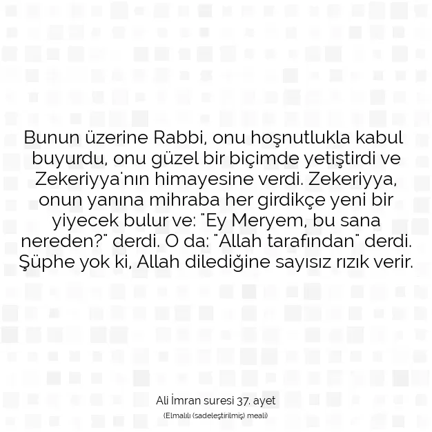 Ayetbul | Kuran Mealleri | Quran | Ali İmran suresi 37. ayet