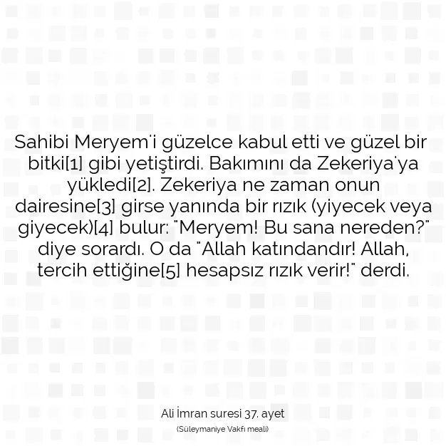 Ayetbul | Kuran Mealleri | Quran | Ali İmran suresi 37. ayet