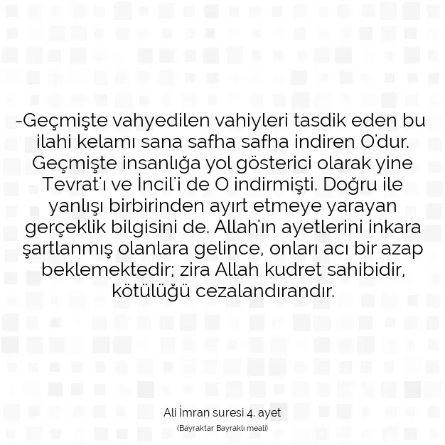 Ayetbul | Kuran Mealleri | Quran | Ali İmran suresi 4. ayet