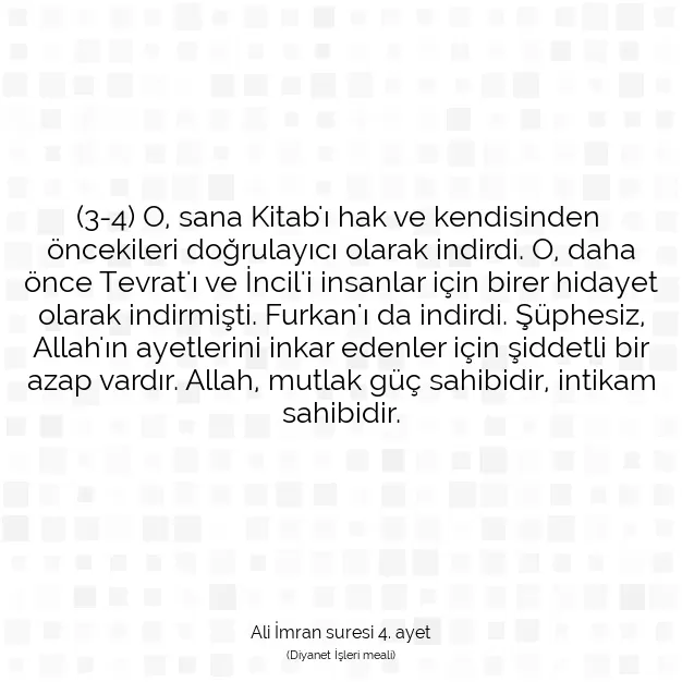 Ayetbul | Kuran Mealleri | Quran | Ali İmran suresi 4. ayet