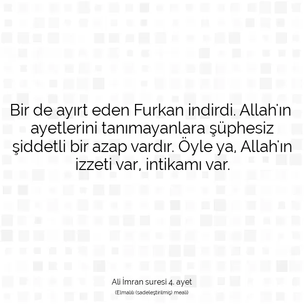 Ayetbul | Kuran Mealleri | Quran | Ali İmran suresi 4. ayet