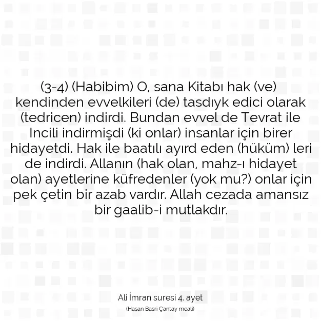 Ayetbul | Kuran Mealleri | Quran | Ali İmran suresi 4. ayet