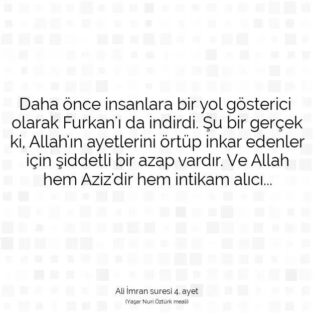 Ayetbul | Kuran Mealleri | Quran | Ali İmran suresi 4. ayet