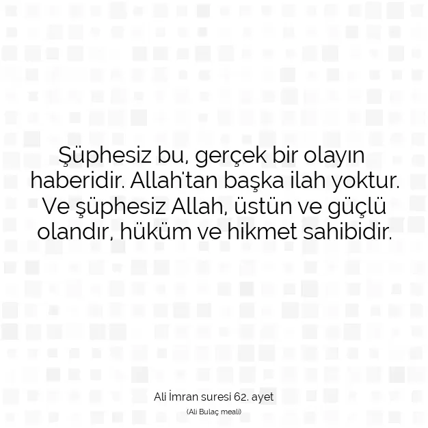 Ayetbul | Kuran Mealleri | Quran | Ali İmran suresi 62. ayet