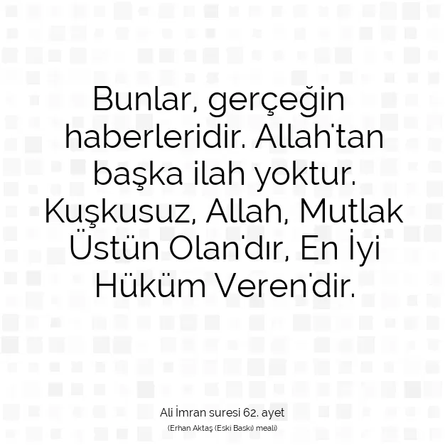 Ayetbul | Kuran Mealleri | Quran | Ali İmran suresi 62. ayet