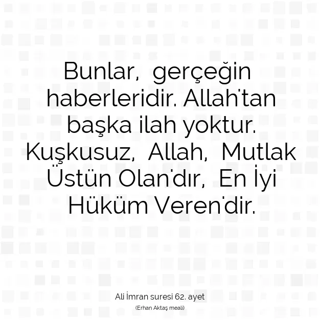 Ayetbul | Kuran Mealleri | Quran | Ali İmran suresi 62. ayet