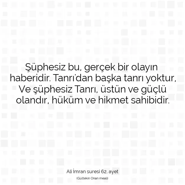 Ayetbul | Kuran Mealleri | Quran | Ali İmran suresi 62. ayet